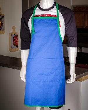 Royal Blue, Green Trim Apron