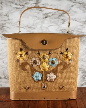 Deluxe Jewel Tone Applique 1960's Purse