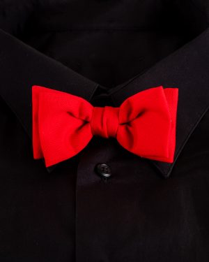 Red Cotton Bow Tie, Clip-On