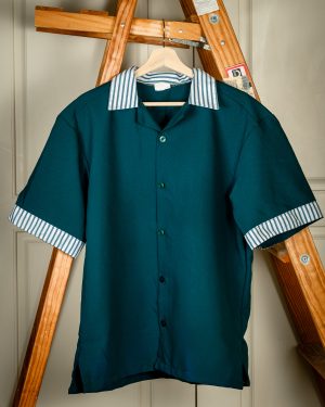 Shirt, Green Button Up Work Shirt